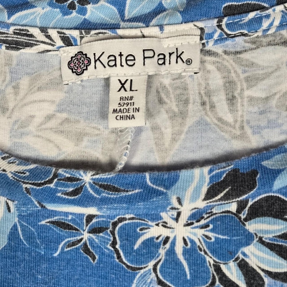 PS funky Hawaiian print mini shirt dress/ XL / beach, cover up, vaca, hibiscus - Picture 3 of 6